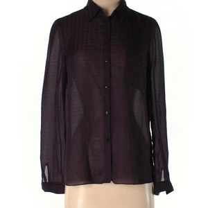 Dark Purple Long Sleeve Gap Blouse